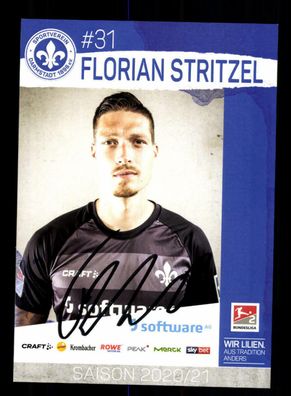 Florian Stritzel Autogrammkarte SV Darmstadt 2020-21 Original Signiert