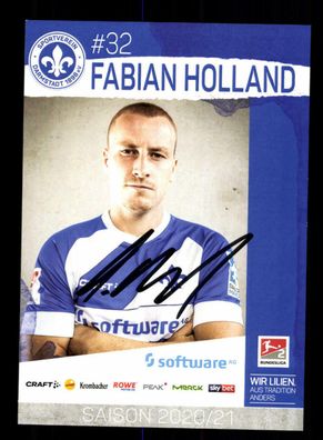 Fabian Holland Autogrammkarte SV Darmstadt 2020-21 Original Signiert