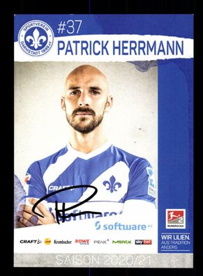 Patrick Herrmann Autogrammkarte SV Darmstadt 2020-21 Original Signiert