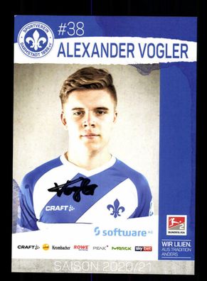 Alexander Vogler Autogrammkarte SV Darmstadt 2020-21 Original Signiert