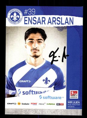 Ensar Arslan Autogrammkarte SV Darmstadt 2020-21 Original Signiert