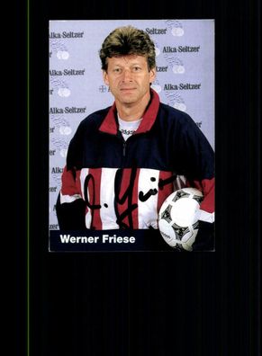 Werner Friese Autogrammkarte Bayer Leverkusen 1995-96 Original Signiert