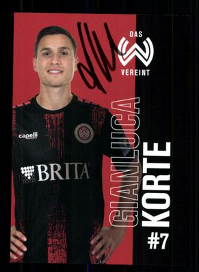 Gianluca Korte Autogrammkarte SV Wehen Wiesbaden 2020-21 Original Signiert