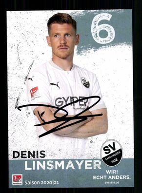 Denis Linsmayer Autogrammkarte SV Sandhausen 2020-21 Original Signiert