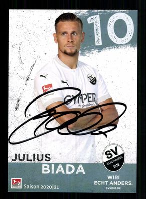 Julius Biada Autogrammkarte SV Sandhausen 2020-21 Original Signiert