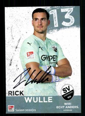 Rick Wulle Autogrammkarte SV Sandhausen 2020-21 Original Signiert