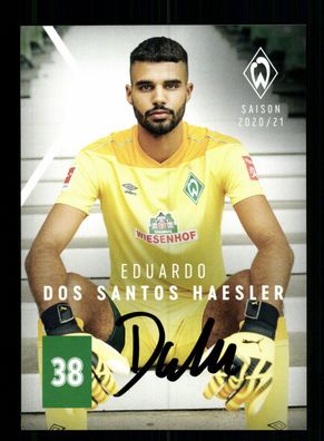 Eduardo Dos Santos Haesler Autogrammkarte Werder Bremen 2020-21 Original Signier