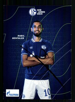 Nabil Bentaleb Autogrammkarte FC Schalke 04 2020-21 Original Signiert