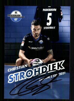 Christian Strohdiek Autogrammkarte SC Paderborn 2020-21 Original Signiert