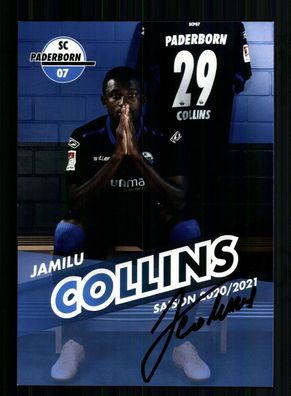 Jamilu Collins Autogrammkarte SC Paderborn 2020-21 Original Signiert