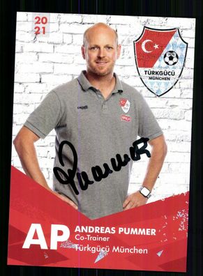 Andreas Pummer Autogrammkarte Türkgücü München 2020-21 Original Signiert