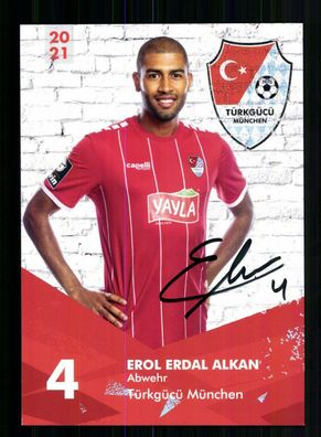 Erol Erdal Alkan Autogrammkarte Türkgücü München 2020-21 Original Signiert