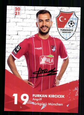 Furkan Kircicek Autogrammkarte Türkgücü München 2020-21 Original Signiert
