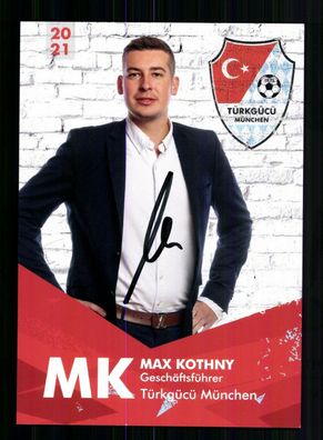 Max Kothny Autogrammkarte Türkgücü München 2020-21 Original Signiert