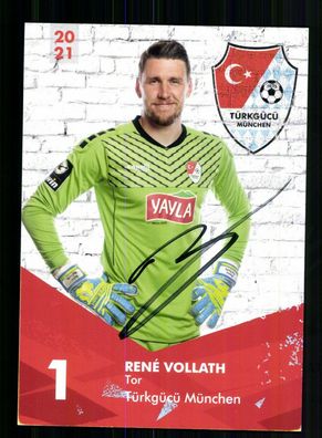 Rene Vollath Autogrammkarte Türkgücü München 2020-21 Original Signiert