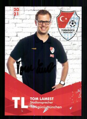 Tom Lamest Autogrammkarte Türkgücü München 2020-21 Original Signiert