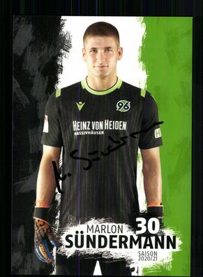 Marlon Sündermann Autogrammkarte Hannover 96 2020-21 Original Signiert
