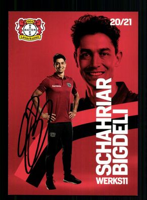 Schahriar Bigdeli Autogrammkarte Bayer Leverkusen 2020-21 Original Signiert