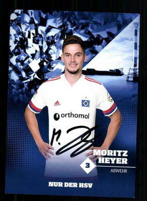 Moritz Heyer Autogrammkarte Hamburger SV 2020-21 Original Signiert