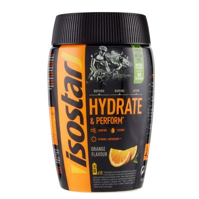 Isostar Hydrate und Perform Orange Flavour Getränkepulver 400g