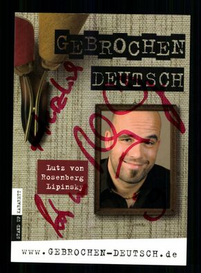Lutz von Rosenberg Lipinsky Autogrammkarte Original Signiert + F 7026