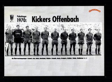 Kickers Offenbach Mannschaftskarte DFB Pokalsieger 1970
