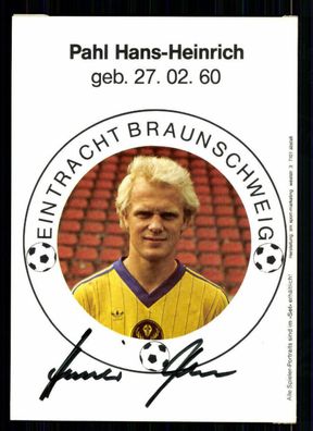 Hans-Heinrich Pahl Autogrammkarte Eintracht Braunschweig 1983-84 Origi+ A 215983