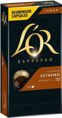 L'OR Espresso Lungo Estremo 10, Nespresso-kompatibel, 10 Aluminium-Kaffeekapseln