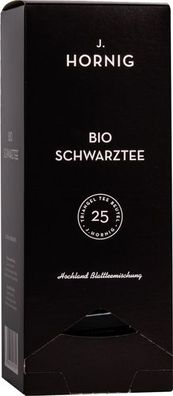 J. Hornig Bio Schwarztee, Hochland Blattteemischung, Pyramidenbeutel im Kuvert,