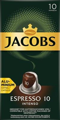 Jacobs Espresso Intenso 10, Nespresso-kompatibel, 10 Aluminium-Kaffeekapseln