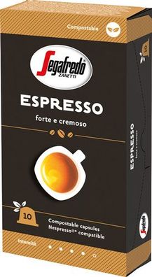 Segafredo Zanetti Espresso 4, Nespresso-kompatibel, kompostierbar, 10 Kaffeekaps