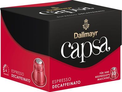 Dallmayr Capsa Espresso Decaffeinato 6, koffeinfrei, Nespresso-kompatibel, 10 Al