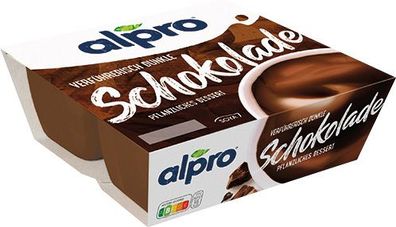 Alpro Pflanzliches Dessert Schokolade, 4er Packung
