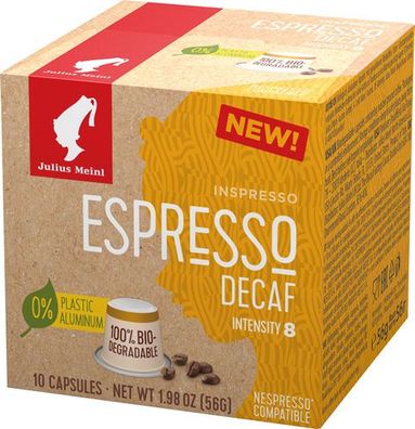 Julius Meinl Inspresso Espresso Decaffeinato 8, koffeinfrei, Nespresso-kompatibe