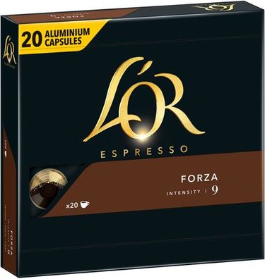 L'OR Espresso Forza 9 XL, Nespresso-kompatibel, 20 Aluminium-Kaffeekapseln