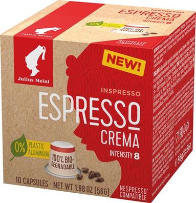 Julius Meinl Inspresso Espresso Crema 8, Nespresso-kompatibel, kompostierbar, 10