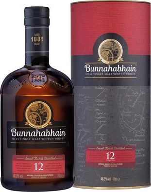 Bunnahabhain Islay Single Malt Scotch Whisky 12 Years, 46,3 % Vol. Alk., Schottla