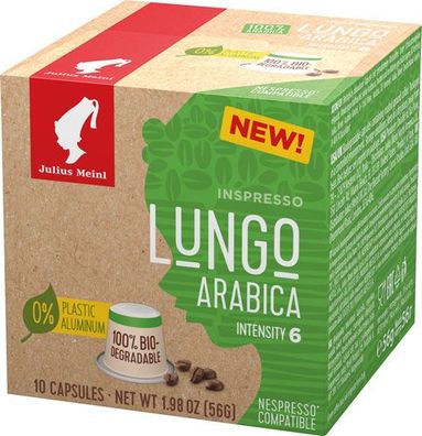Julius Meinl Inspresso Lungo Arabica 6, Nespresso-kompatibel, kompostierbar, 10