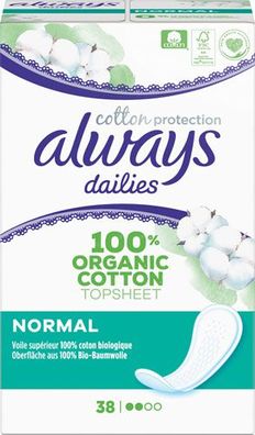 Always dailies Cotton Protection Normal, Oberfläche aus 100 % Bio-Baumwolle, Sli
