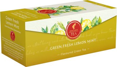 Julius Meinl Green Fresh Lemon Mint, grüner Tee, 25 Teebeutel im Kuvert