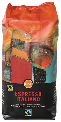 EZA Fairtrade Espresso Italiano, Bio-Kaffee, Ganze Bohne