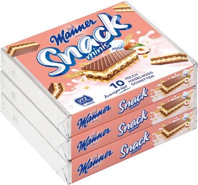 Manner Snack Minis Milch-Haselnuss, 3er Packung