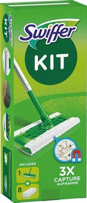 Swiffer KIT DRY & WET (1 Bodenstab, 8 DRY-Tücher, 3 WET-Tücher)