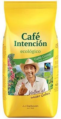 J.J. Darboven Fairtrade Café Intención ecológico Café Crema, Bio-Kaffee, Ganze Bo