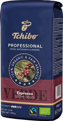 Tchibo Professional Verde Fairtrade Bio Espresso, 5* Barista-Qualität, Ganze Boh