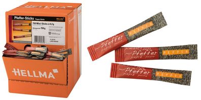 Hellma Pfeffersticks, 750 Sticks à 0,2 g, Display-Karton