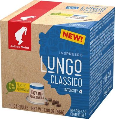 Julius Meinl Inspresso Lungo Classico 6, Nespresso-kompatibel, kompostierbar, 10