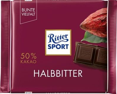 Ritter Sport Bunte Vielfalt Halbbitter, 50% Kakao