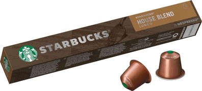 Starbucks House Blend Lungo 8, Nespresso-kompatibel, 10 Aluminium-Kaffeekapseln