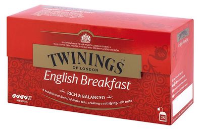 Twinings English Breakfast, Schwarztee, Teebeutel im Kuvert
